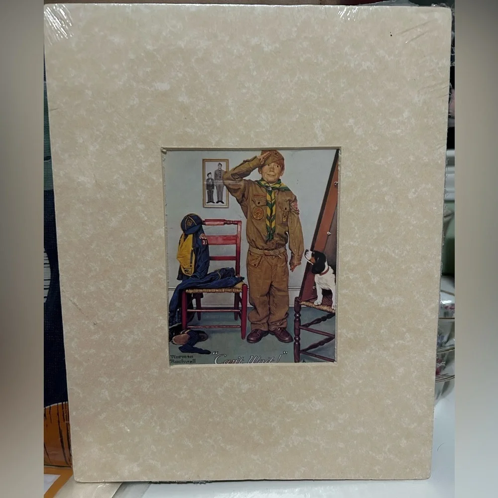 Norman Rockwell Boy Scouts Of America “Can’t Wait” Print 8x10 With Mat-New